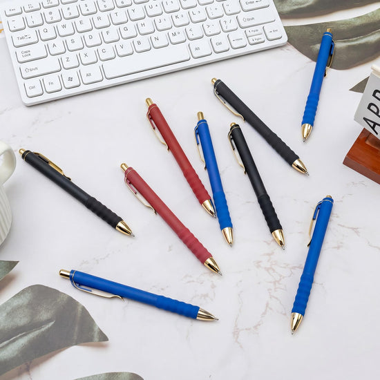 Linbsunne ballpoint pen — black medium point with soft grip retractable design