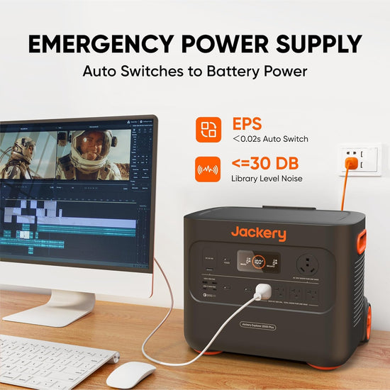 Jackery electricity generator — 2042Wh LiFePO4 battery with 3000W output