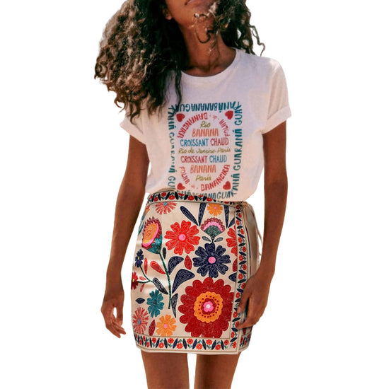 Talakeno women’s floral wrap skirt with tie side design