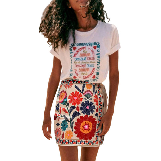 Talakeno women's floral wrap skirt with tie side detail