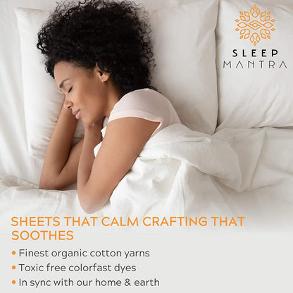 Sleep Mantra bed linen set — 100% organic cotton with crisp percale weave