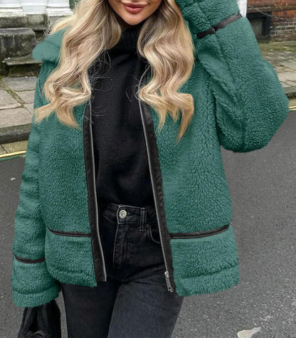 Coat — Faux fur and leather patchwork design from Tankaneo