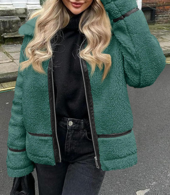 Coat — Faux fur and leather patchwork design from Tankaneo