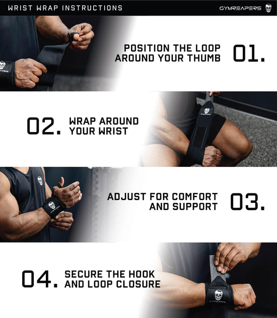 Gymreapers Weightlifting Wrist Wraps (IPF Approved) Professional Quality Wrist Support with Heavy Duty Thumb Loop - Best Wrap for Powerlifting Competition, Strength Training, Bodybuilding