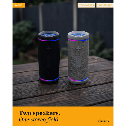 TREBLAB HD77 Bluetooth speaker — 360° sound with impactful bass and waterproof design