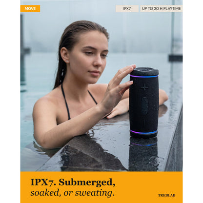 TREBLAB HD77 Bluetooth speaker — 360° sound with impactful bass and waterproof design