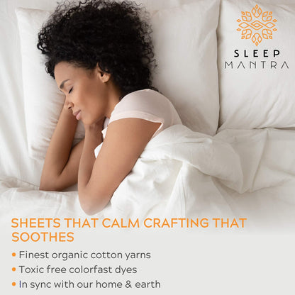 Sleep Mantra bed linen set — 100% organic cotton with crisp percale weave
