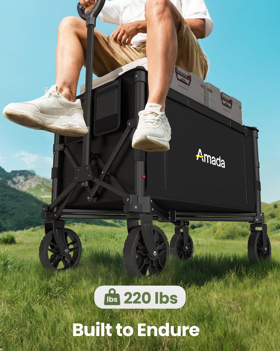 Utility cart wagon — Foldable with 220 lbs capacity and expandable storage