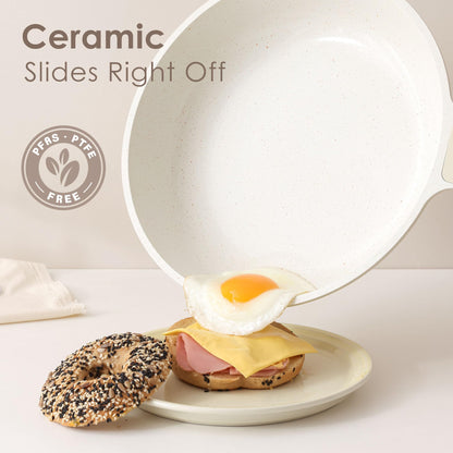 SENSARTE saute fry pan — Healthy non toxic and induction compatible design with heat resistant handle