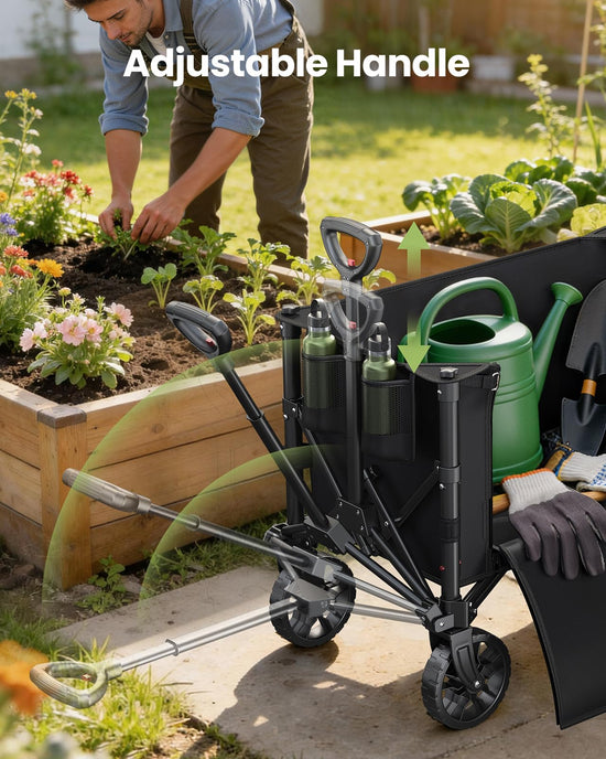 Utility cart wagon — Foldable with 220 lbs capacity and expandable storage