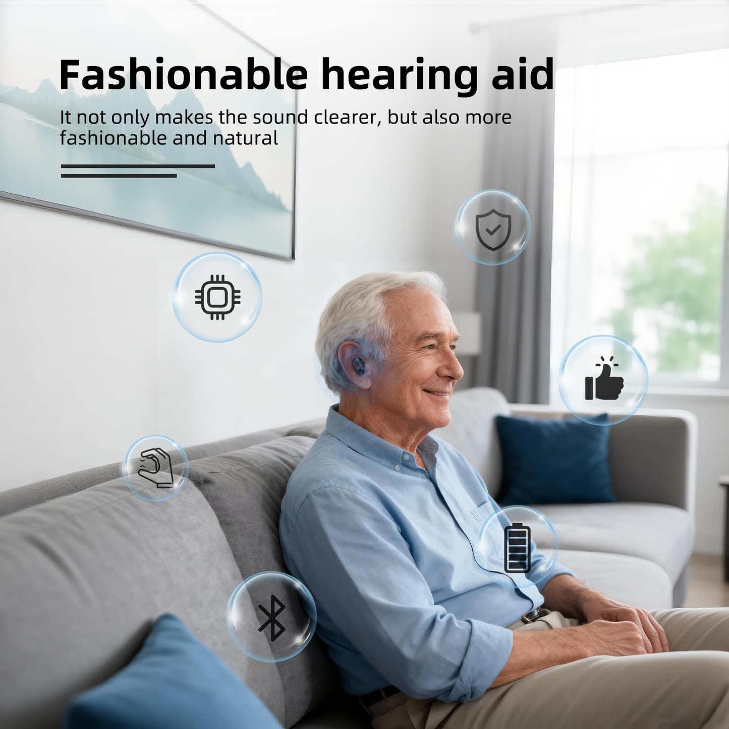 RlsitKee Hearing Aids, Hearing Aids for Seniors, Hearing Amplifiers with Mirror, Hearing Aid with Volume Adjustable and Noise Reduction for Hearing Loss, Rechargeable Hearing Aid with Charging Case