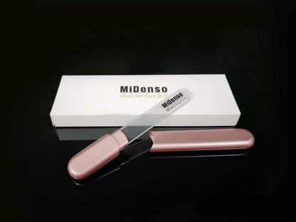 Premium glass nail file - crystal diamond design with case for natural and acrylic nails