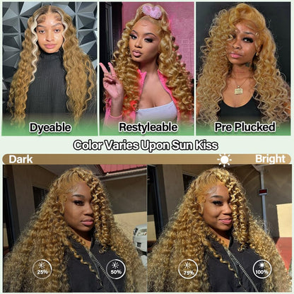 LRV deep wave wig — human hair with HD lace frontal, 180 density for women