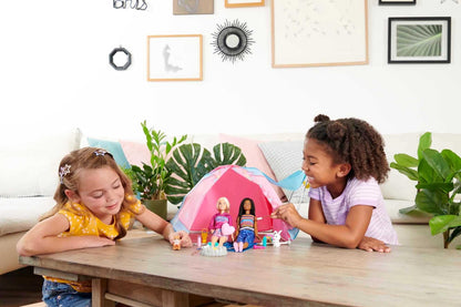 Toy figure playset — Barbie It takes two camping set with dolls and accessories