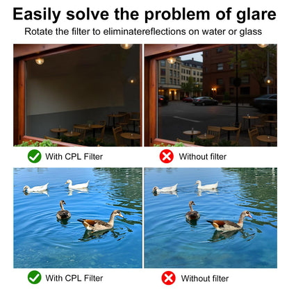 52mm CPL Clip-On Polarizing Filter for Smartphones & DSLR Cameras
