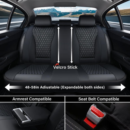 Coverado car seat covers - luxury nappa leather waterproof full set for 5 seats