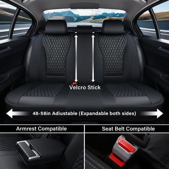 Coverado car seat covers - luxury nappa leather waterproof full set for 5 seats