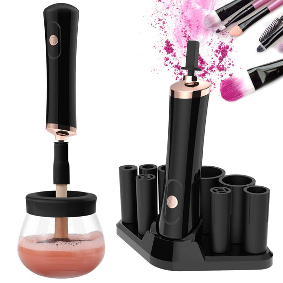 Senbowe makeup brush cleaner and dryer machine — electric automatic spinner with rubber collars
