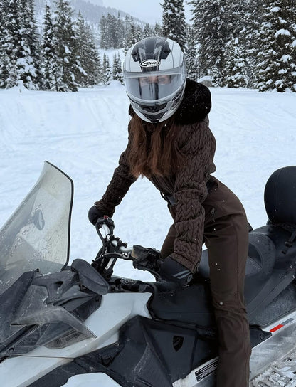 GSOU SNOW snowsuit — One piece waterproof design with faux fur details