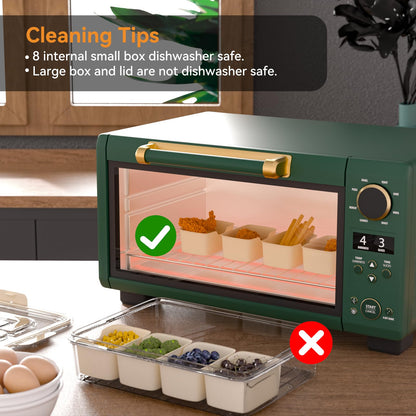 Dimber Snackle Box — Divided serving tray with lid and handle
