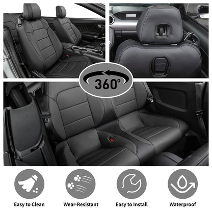 Vehicle seat cover — Custom fit faux leather for 2015-2026 Ford Mustang Fastback