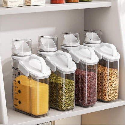 LANGMINGDE food storage container — airtight with pouring spout and measuring cup
