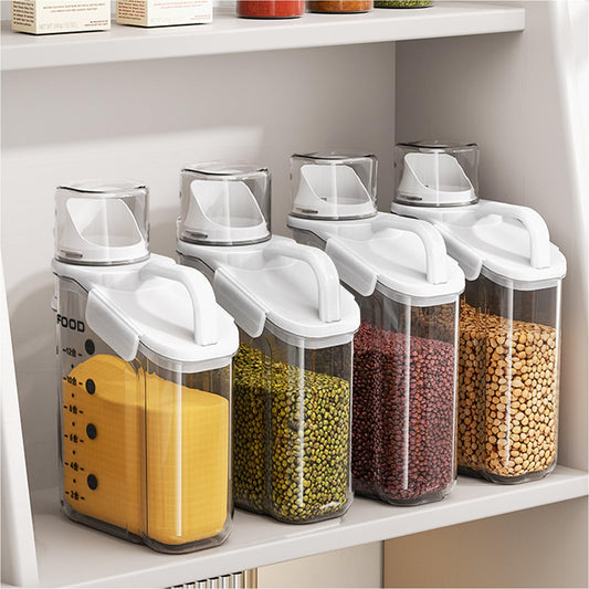 LANGMINGDE food storage container — airtight with pouring spout and measuring cup