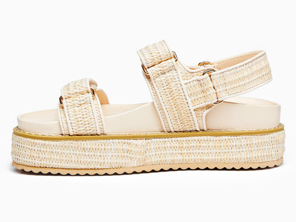 Coutgo sandals — comfortable double strap platform design for summer beach wear