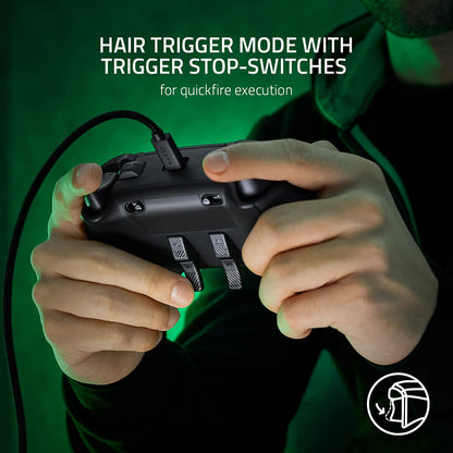 Razer Wolverine V2 Chroma controller — wired design with RGB lighting