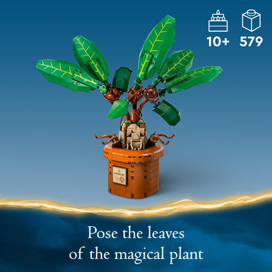 LEGO Harry Potter Mandrake figure and pot plant toy - magical creature playset for kids