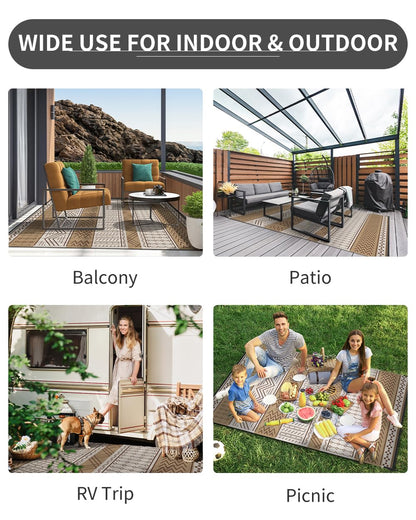 Outdoor rug - waterproof and reversible for indoor and outdoor use