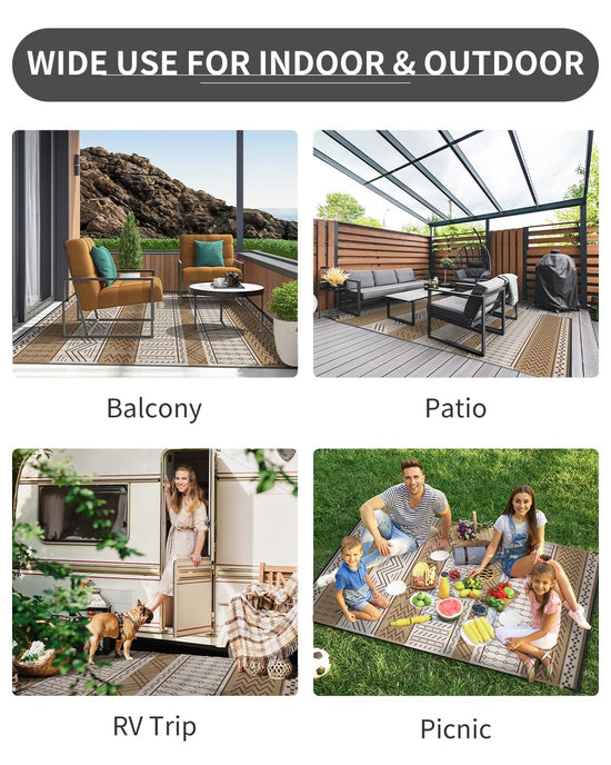 Outdoor rug - waterproof and reversible for indoor and outdoor use