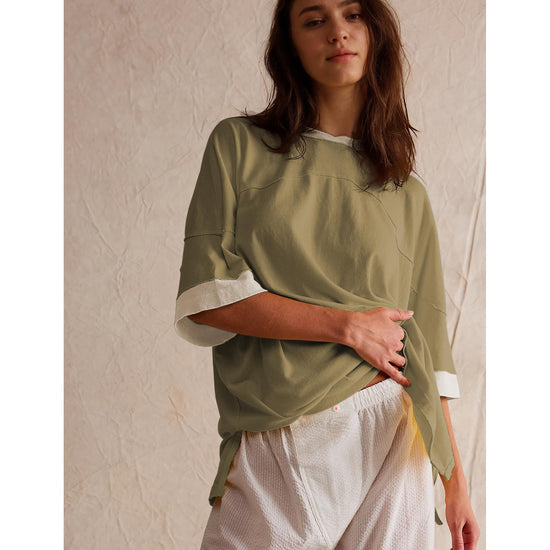 Songling womens 3/4 sleeve casual summer tee shirt in cotton