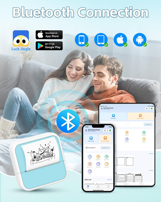 Anycash sticker printer - Bluetooth inkless mini printer for iPhone and more