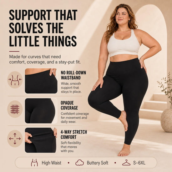 HLTPRO plus size leggings - high waist stretchy pants for workout and yoga