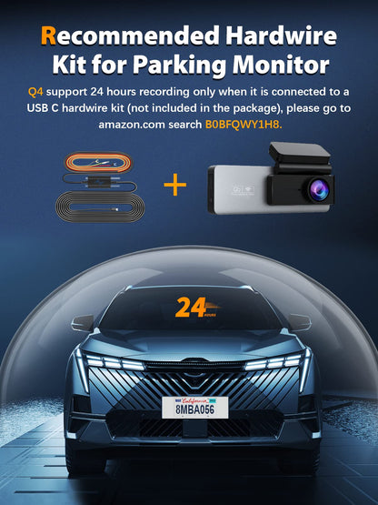 Onboard camera — 4K front and 1080P rear with built-in WiFi and night vision