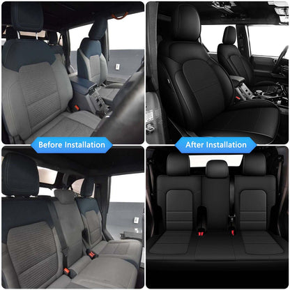 AOMSAZTO vehicle seat cover - Custom fit faux leather for Ford Bronco 4-Door 2021-2025 excluding Raptor