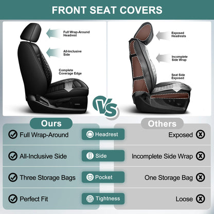 AOMSAZTO vehicle seat covers - Custom leather for Chevrolet Colorado and GMC Canyon Crew Cab 2015-2026