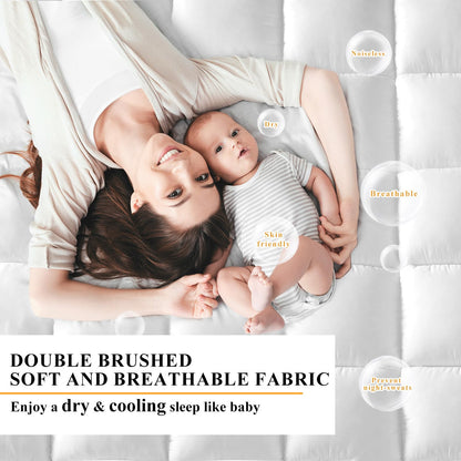 Plush mattress cover — Extra thick and breathable for comfort and support