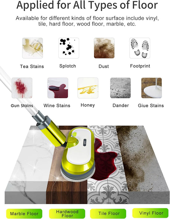 VMAI cordless electric mop with water spray and detachable battery.
