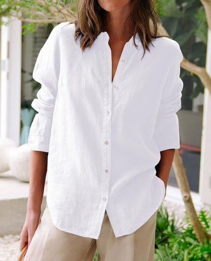 siliteelon button down shirt - wrinkle free cotton blouse with collar and long sleeves