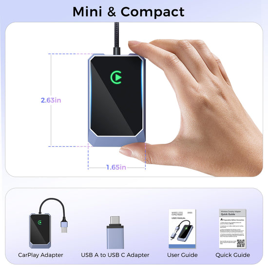 TERUNSOUl wireless carPlay adapter — convert wired to wireless with easy setup
