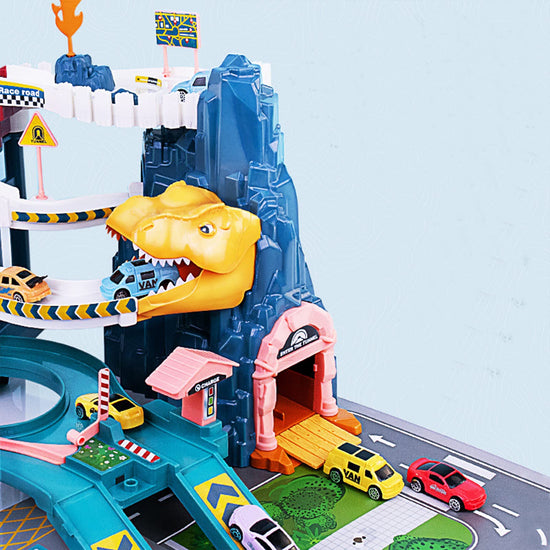 Juqic toy vehicle set — dinosaur climbing hills railcar for children 3 to 4 years old