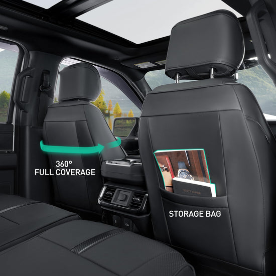 DiffCar seat covers - leather waterproof custom fit for Ford F150 2015-2026