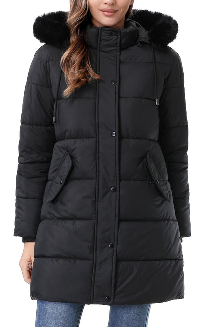 GOLDLADIES women's winter coat — long waterproof parka for cold weather