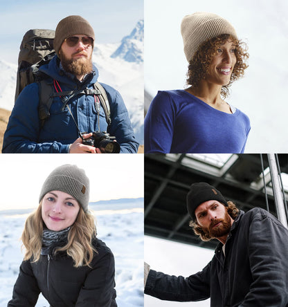 Wmcaps winter beanie — fleece lined soft warm knit hat for men and women