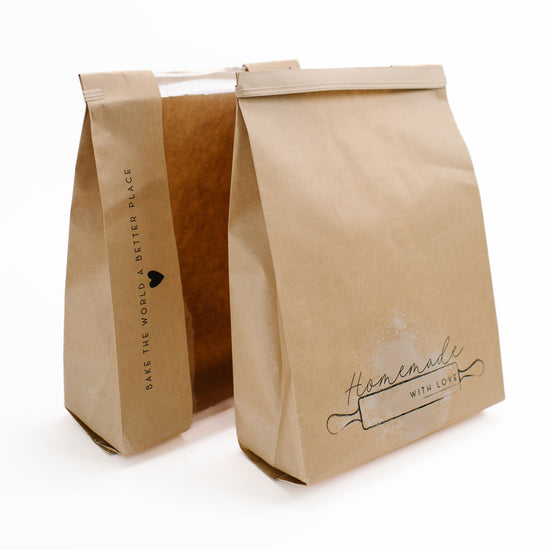 Food storage bag — Kraft paper with window for homemade bread gifting