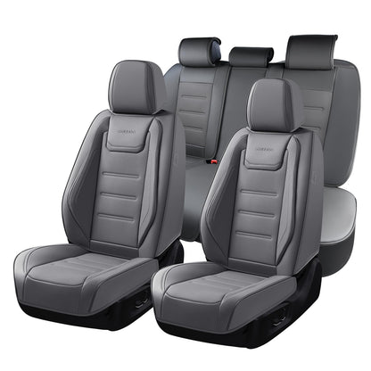 Coverado car seat covers - waterproof leather seat protectors in gray