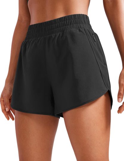 CRZ YOGA shorts — High waisted quick dry running shorts with zip pocket