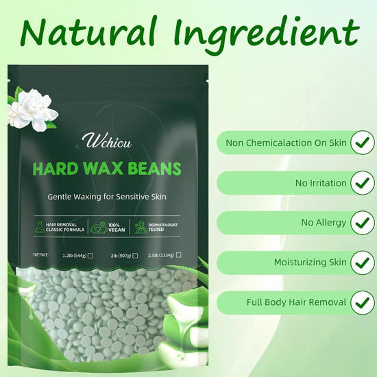 Wchiou hair removal agent — Wax beads with aloe vera for sensitive skin